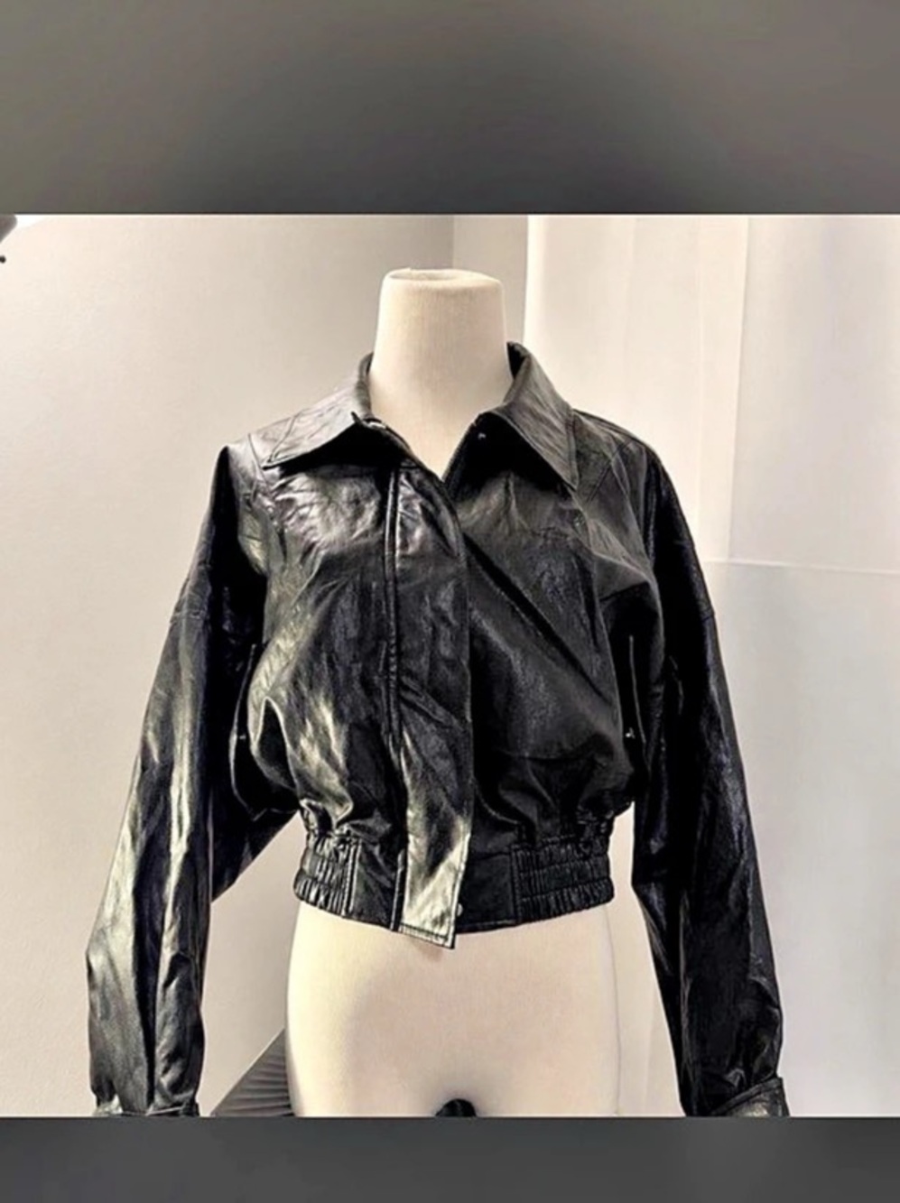 L'Essence Black Faux Leather Jacket Size one size  Like New